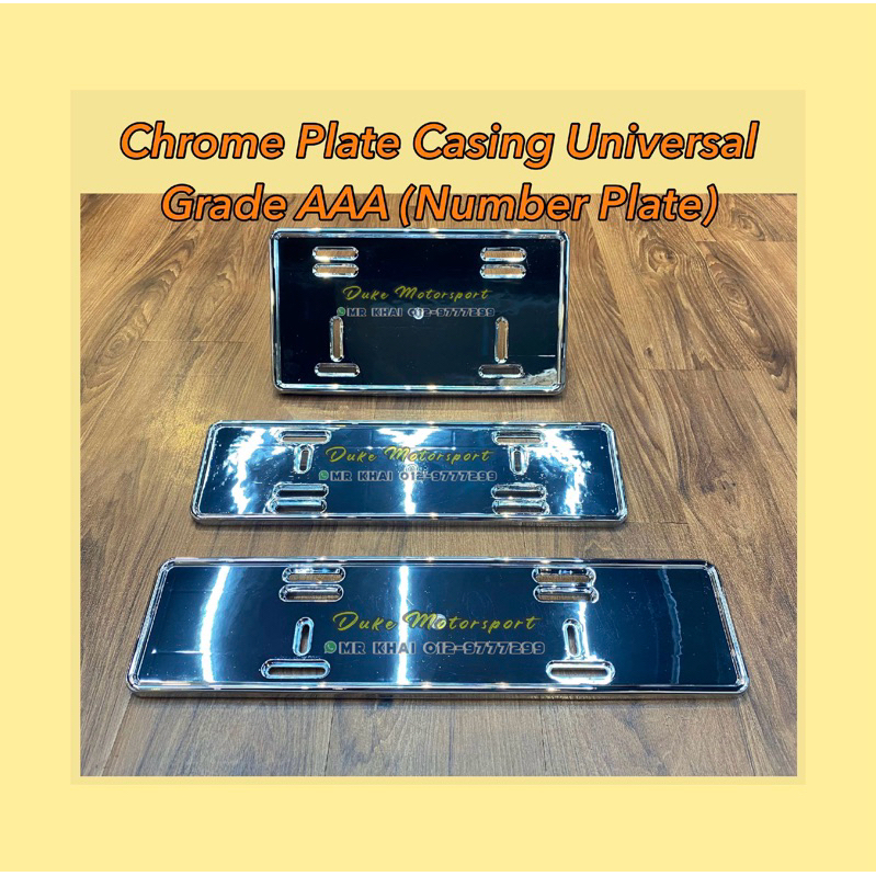 thumbnail image 2 of Universal Neo Chrome Stainless Steel License Plate Frame – JDM Style, 1 Piece 2 of 5