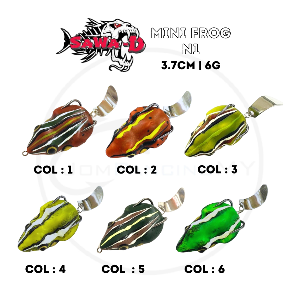 Sawa-D Mini Frog Model N1 3.7cm 6g Soft Rubber Frog Lure Baits Made in ...