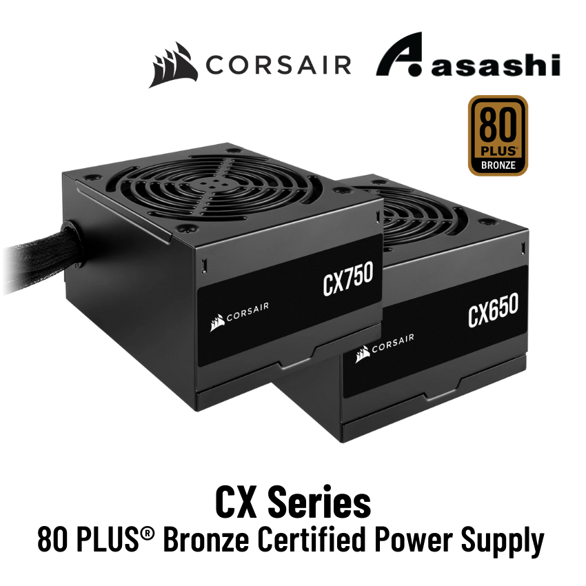 Corsair CX Series CX650 CX750 CV550 80+ Bronze Power Supply (3/5 Years ...