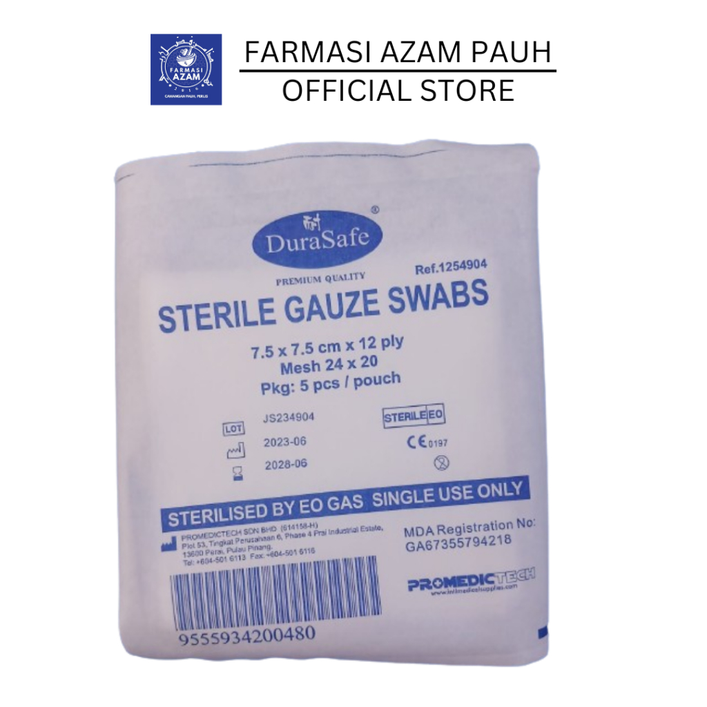STERILE GAUZE SWAB 12PLY 7.5X7.5CM 5'S | Shopee Malaysia