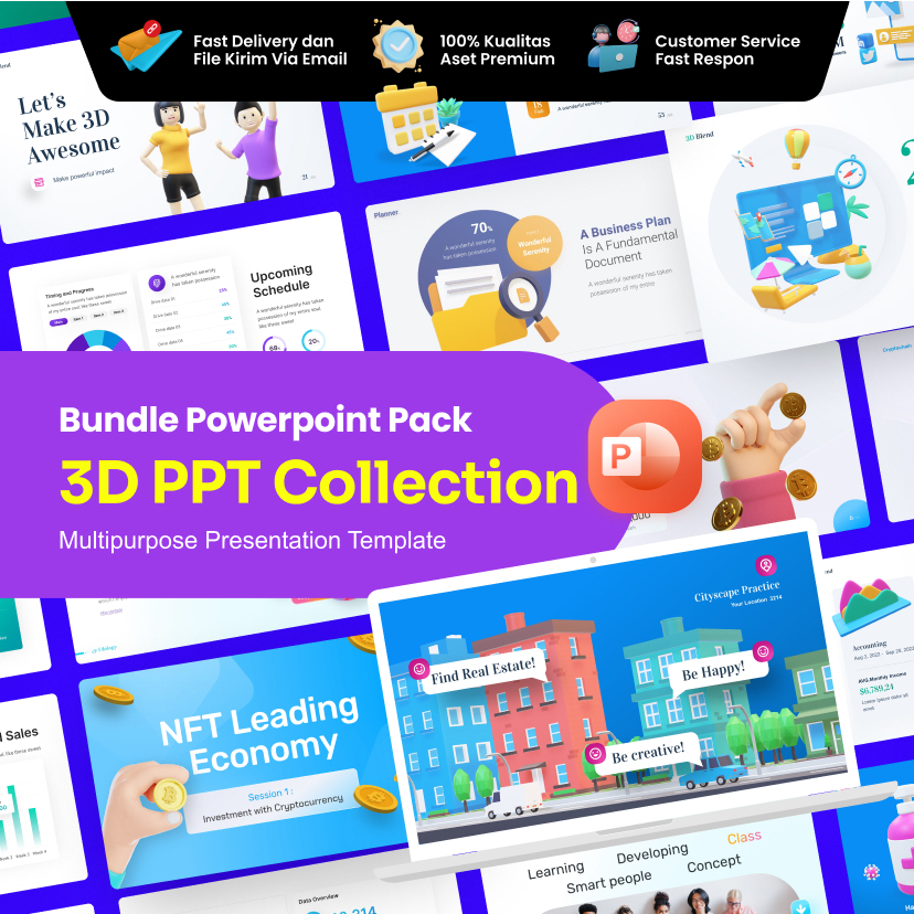 [SELF REDEEM] 3D Premium PowerPoint Template Pack Fully Animated ...