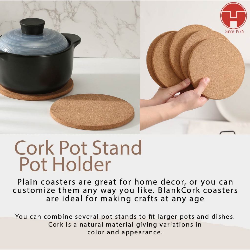 [TeoHin] Cork Pot Stand / Pot Holder Ice, Cold, Hot, Ikea, Round, Thick ...