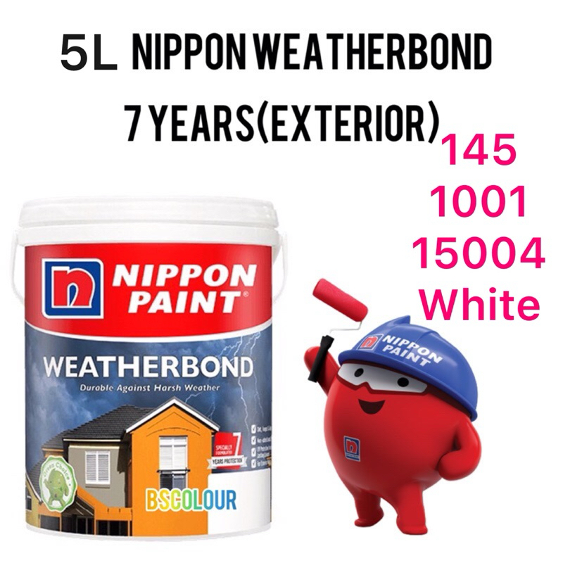 5L NIPPON WEATHERBOND EXTERIOR WALL 7 YEAR PROTECTION 145 , 15004 ,1001 ...