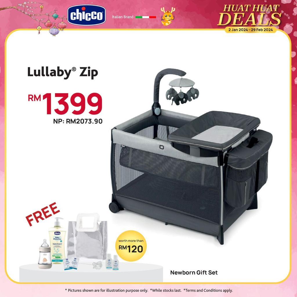 [ Free October Gift Set ] Chicco Lullaby Zip Baby Playpen / Travel Cot