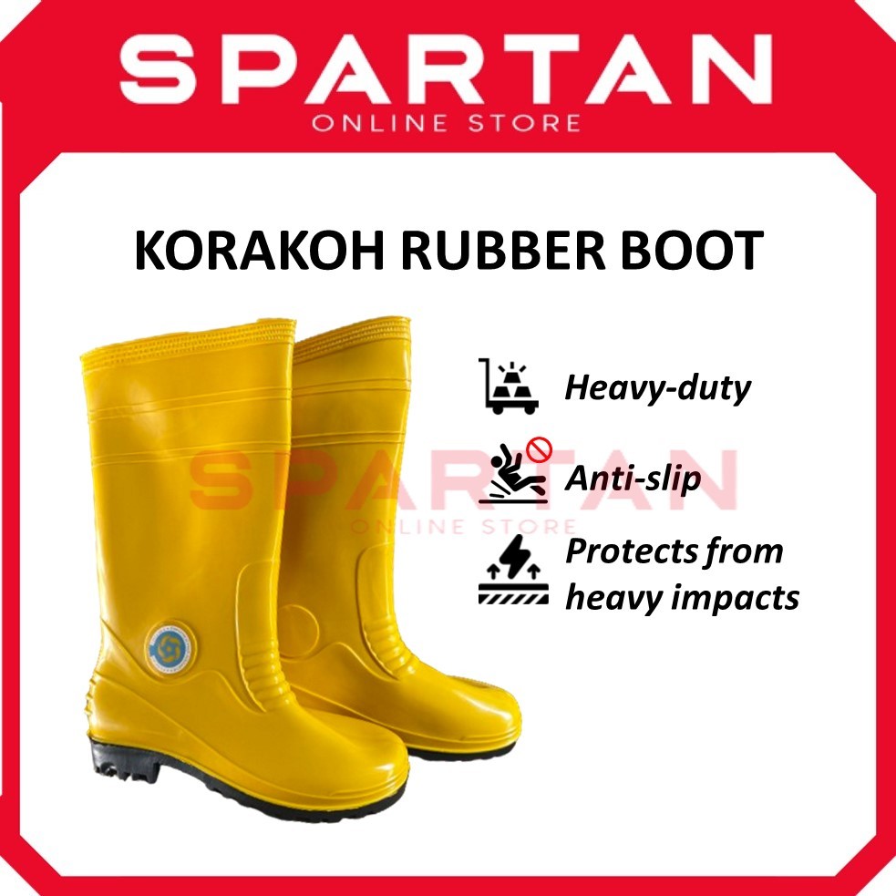 Korakoh 7000 Safety Rubber Boot Yellow Kasut Air Getah Kasut Boot