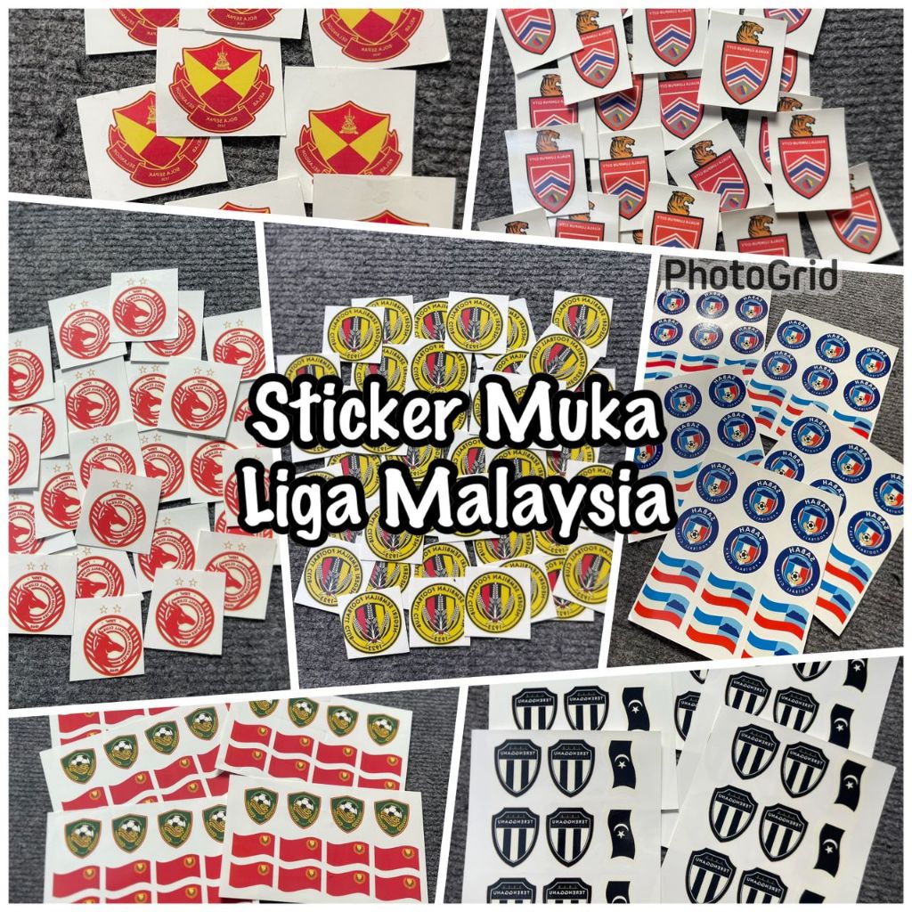 Sticker Muka Liga Malaysia Tampal Guna Air Water Activated Shopee