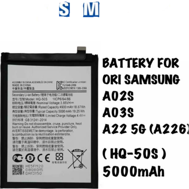 GOU.ORI Battery For SM A02s A03 A03s A025F A037F A22 5G A226B M02s HQ ...
