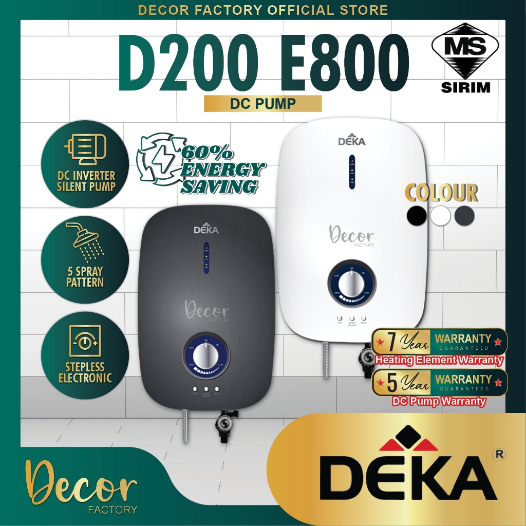 DEKA Water Heater DEKA D200 / E800 DC Pump Silent Inverter DC Booster ...