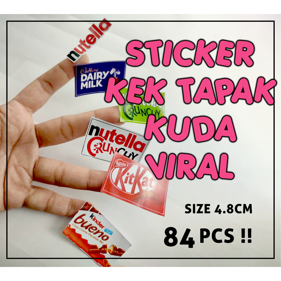 sticker kek tapak kuda viral flavour nutella matcha kek lapis, kek