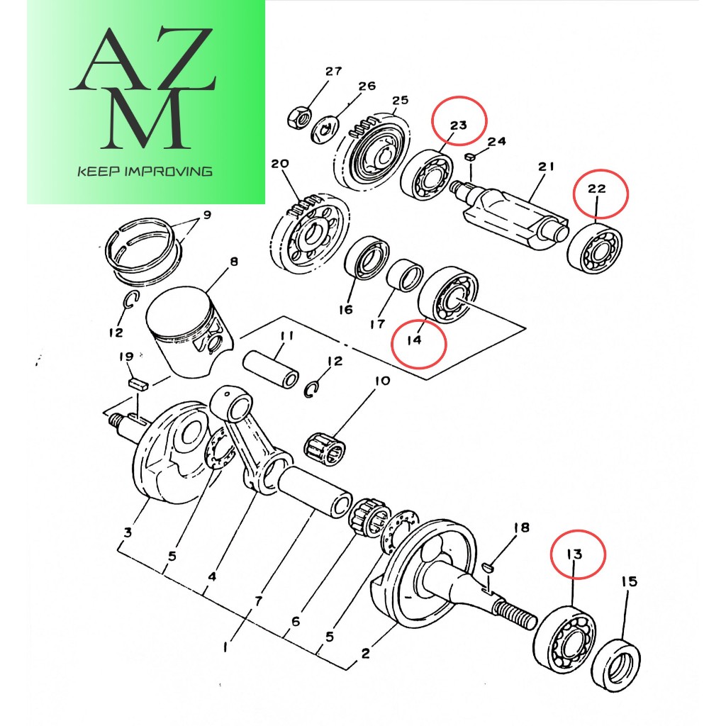 YAMAHA RXZ CRANKSHAFT BEARING ( BALANCER WEIGHT ) | Shopee Malaysia