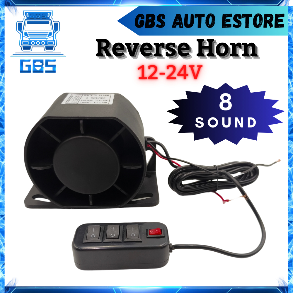 GBS Truck Lori 12V-24V 8 Sound Reverse Horn Siren Warning Alarm Safety ...