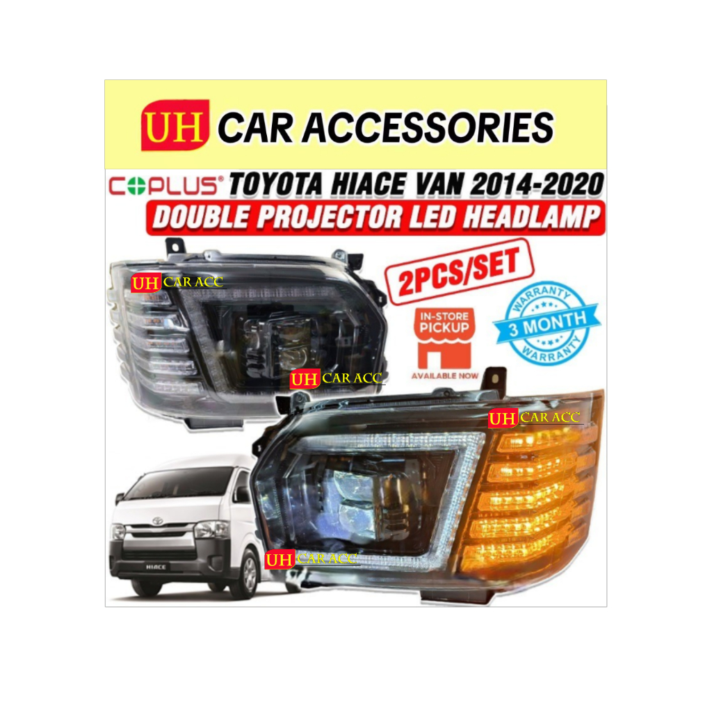 COPLUS TOYOTA HIACE VAN 2014 - 2020 DOUBLE PROJECTOR LED HEADLAMP ...