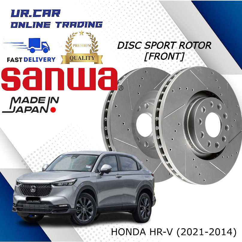 SANWA HONDA HR-V HRV (2021 - 2024) FRONT (DEPAN) DISC SPORT SLOTTED ...