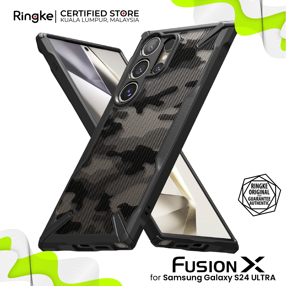 Ringke® Fusion X Samsung Galaxy S24 Ultra Camouflage Design Hard Back