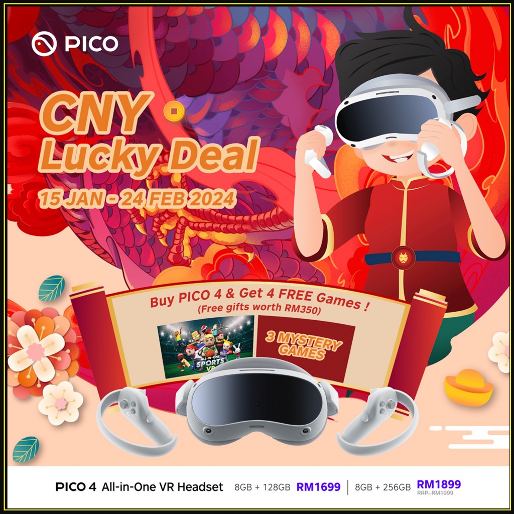 PICO 4 All-in-One VR Headset 128GB/256GB (Total 7 Games) | Shopee