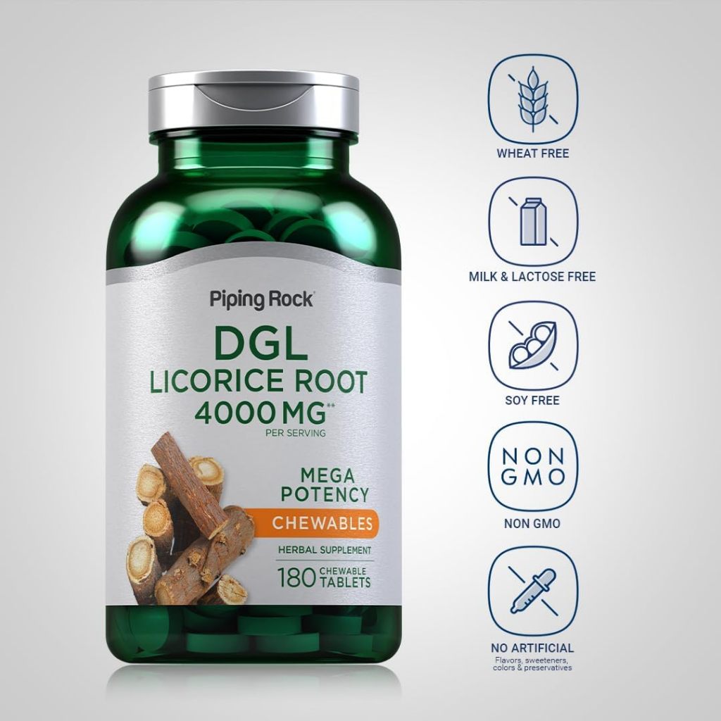DGL Licorice Root Chewable Mega Potency (Deglycyrrhizinated), 4000 mg