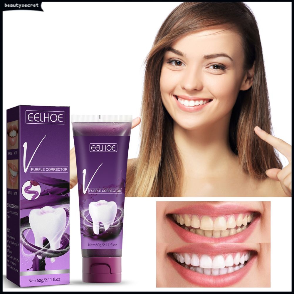 EELHOE V34 Purple Colour Corrector Tone Brightening Toothpaste (60 g ...