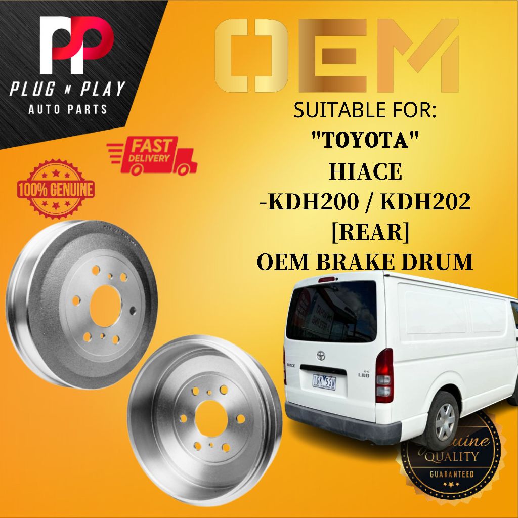 TOYOTA HIACE KDH200 / KDH202 REAR ( BELAKANG ) RBS BRAKE DRUM 100% ...