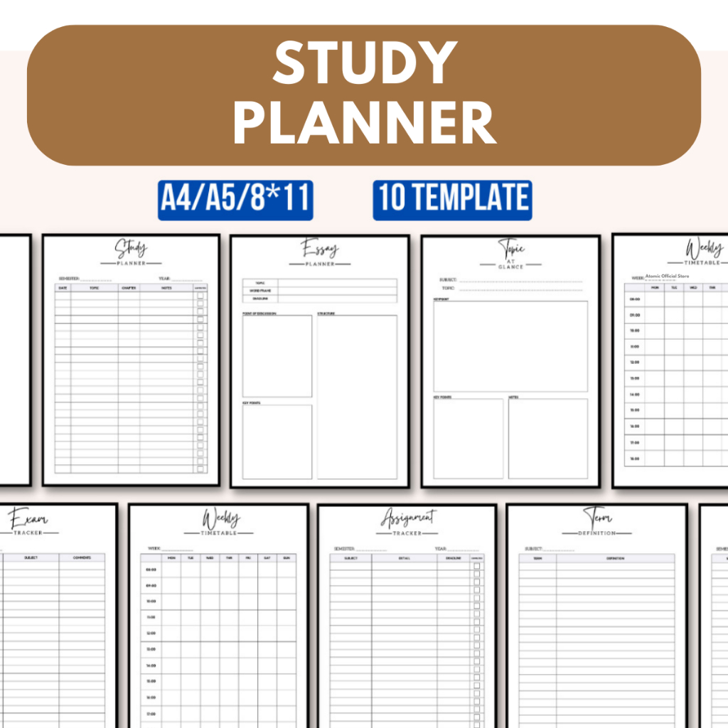 🔥INSTANT🔥 Student Planner Template Essay Study Planner Weekly Timetable ...