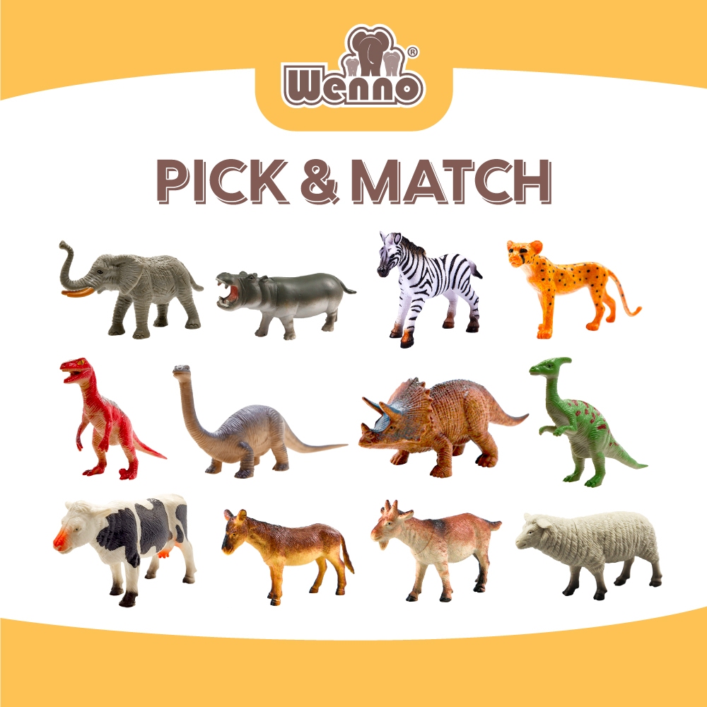 Wenno Pick Match Your Educational Learning Animal Toys Realistic Plastic Dinosaur Toys Mainan Budak Perempuan Shopee Malaysia