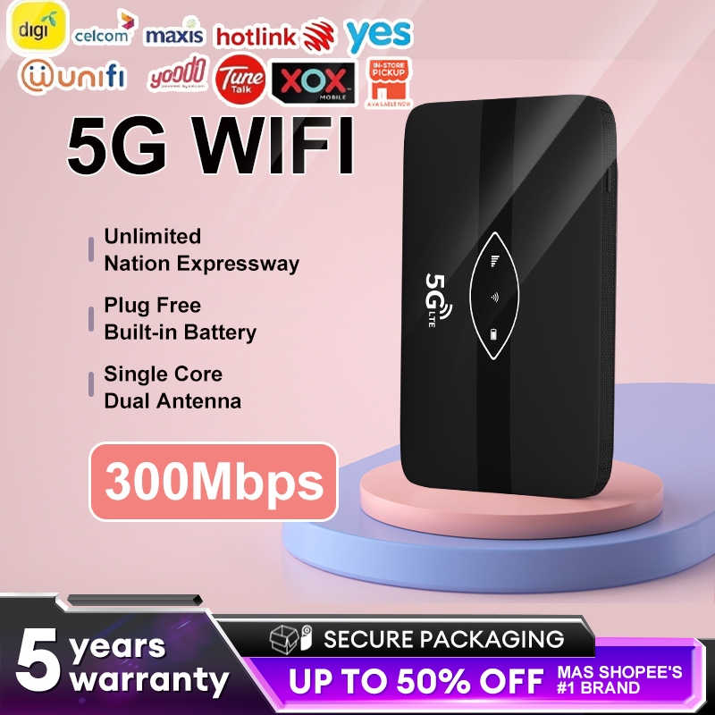 WiFi Modem 5G Router Modifi Unlimited High Speed Up To 300 Mbps 5G Portable  WiFi Hotspot Modem