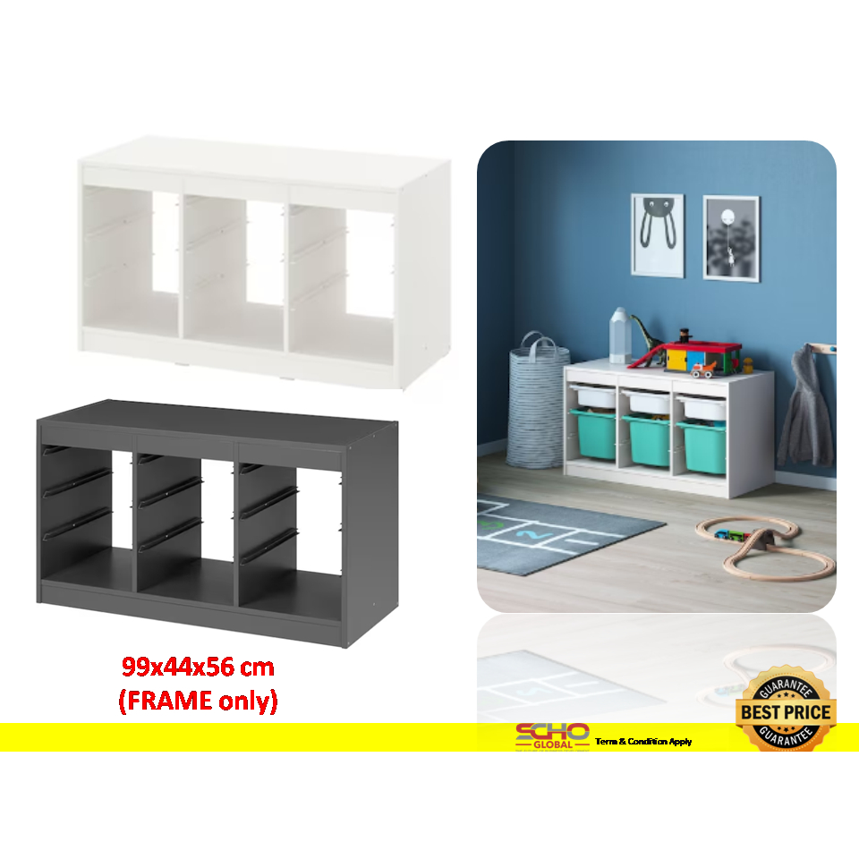 TROFAST storage combination with boxes, white/white, 99x44x56 cm - IKEA