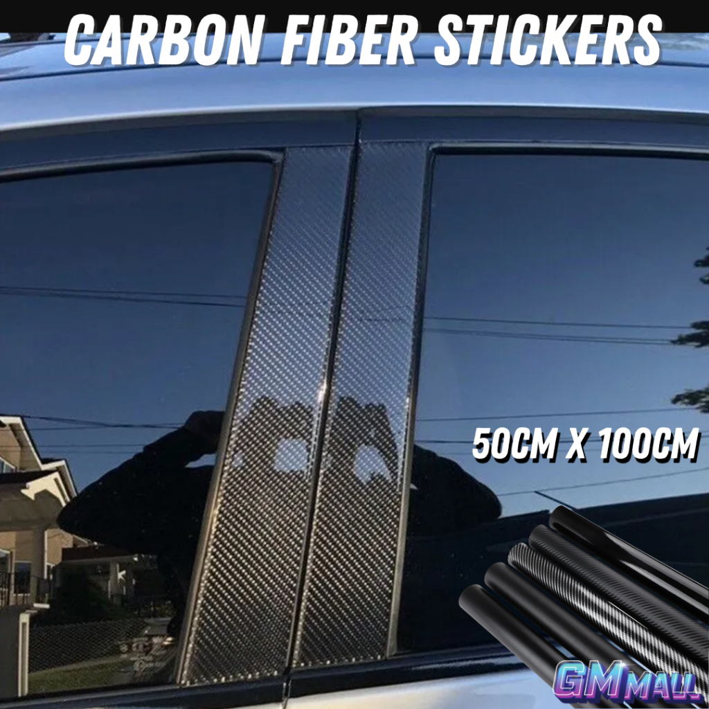 B PILLAR CARBON FIBER WRAP STICKER stiker Pelekat cermin sisi kereta ...