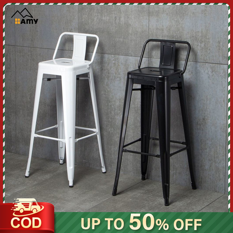 Amy Bar Stool Kerusi Makan Bar Chair With Backrest Metal Dining Chair