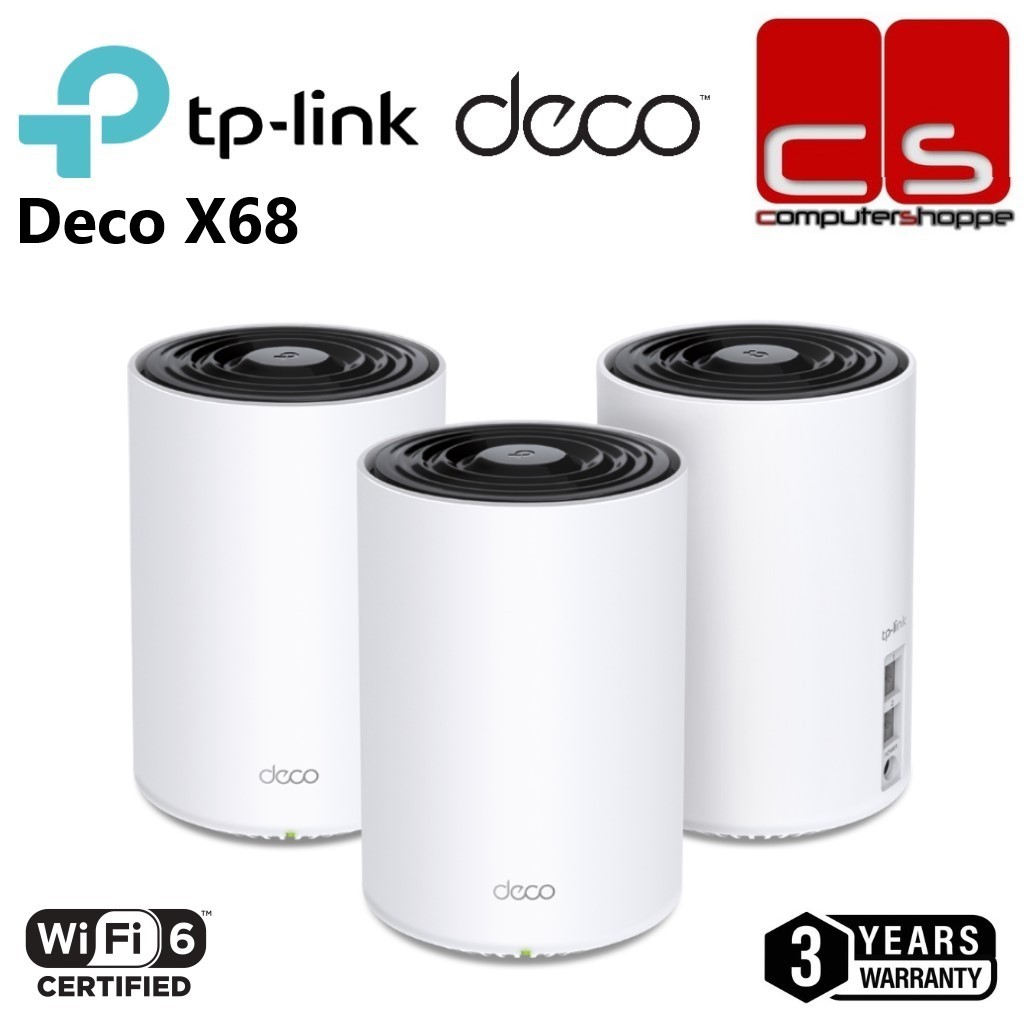 TPLink Deco X68 AX3600 Whole Home Tri Band Mesh WiFi 6 System 1Pack