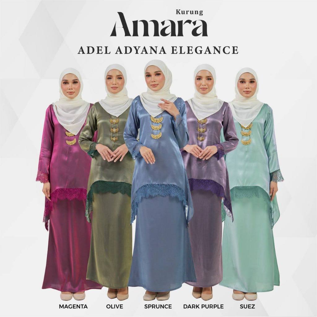 ADEL Amara Baju Kurung Moden Muslimah Dewasa Premium Shimmer Lace ...