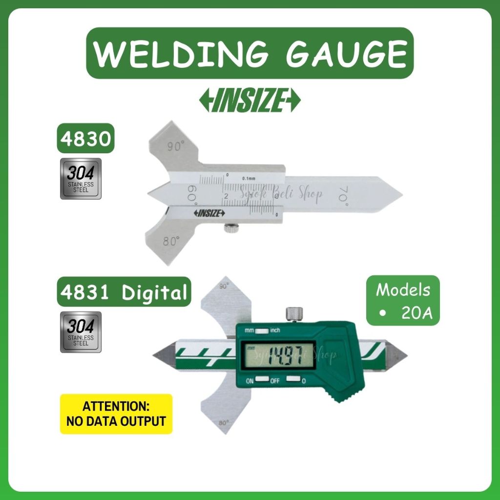 INSIZE Digital Welding Gage 4830/4831-20A Measure Angle / Crown Height ...