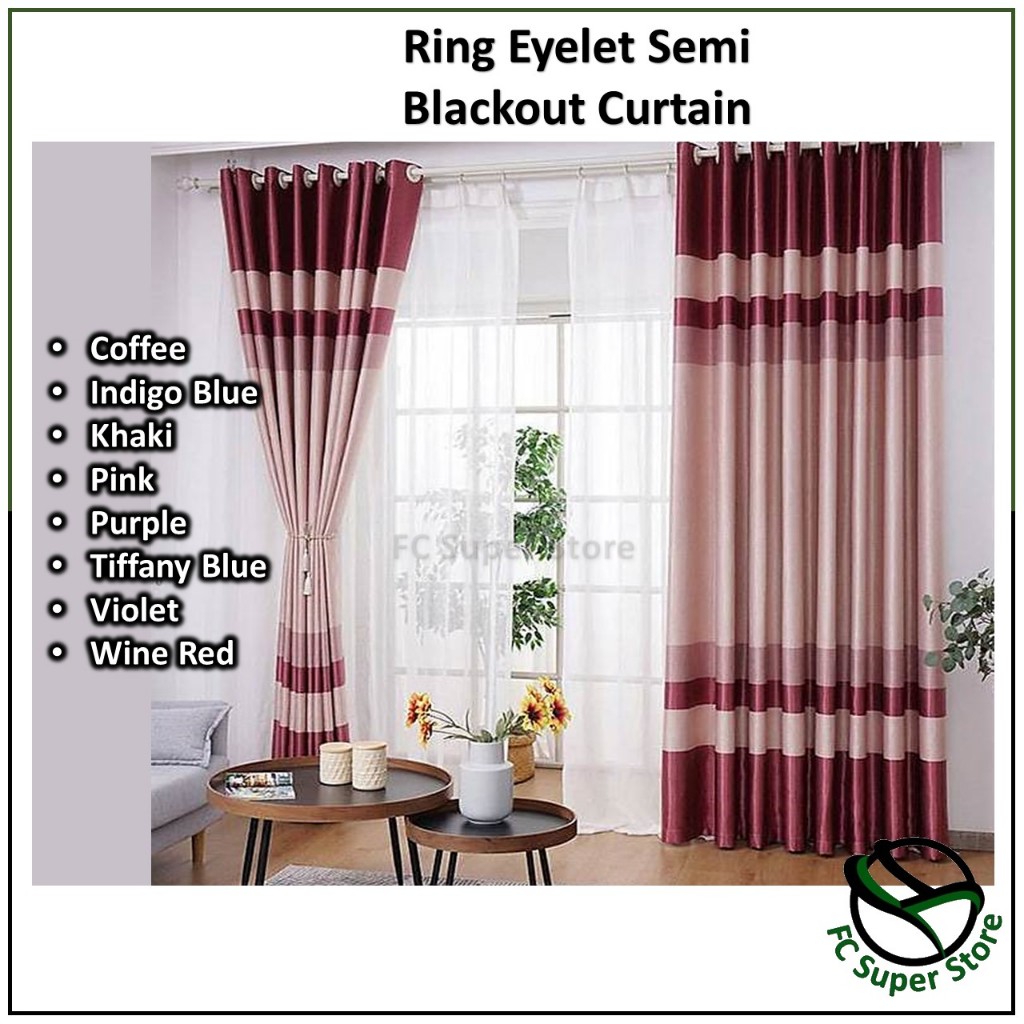 FCSS - Curtain Window Semi Blackout / Langsir Tingkap / Eyelet Ring ...