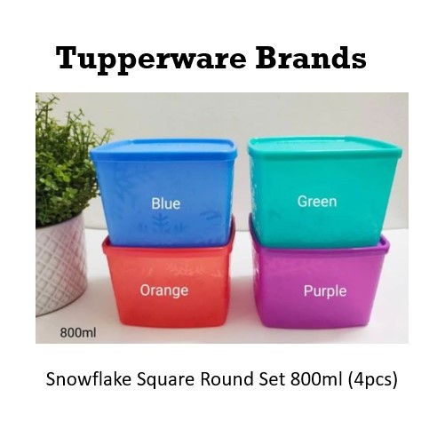 Tupperware Snowflake Square Round Set with Gift Box or Snowflake Sq ...