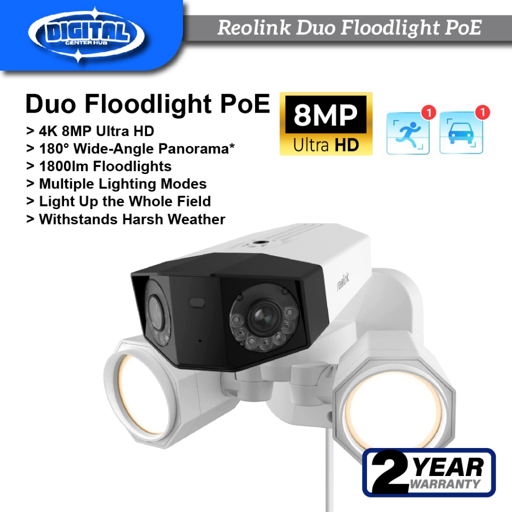 REOLINK Duo Floodlight PoE Security Camera System | 180° Ultra-Wide ...