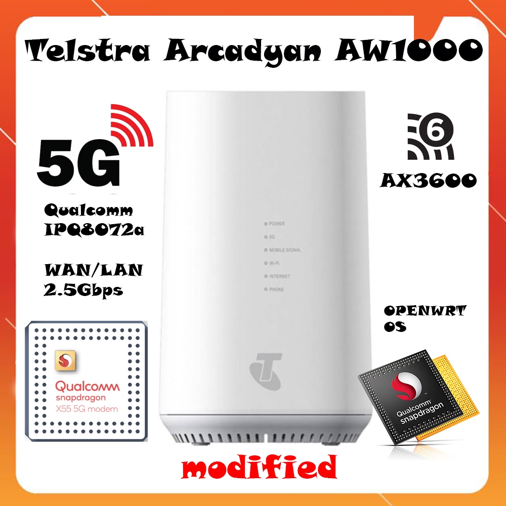 Telstra Arcadyan AW1000 5G WiFi6 CPE Router Modified Unlimited Hotspot