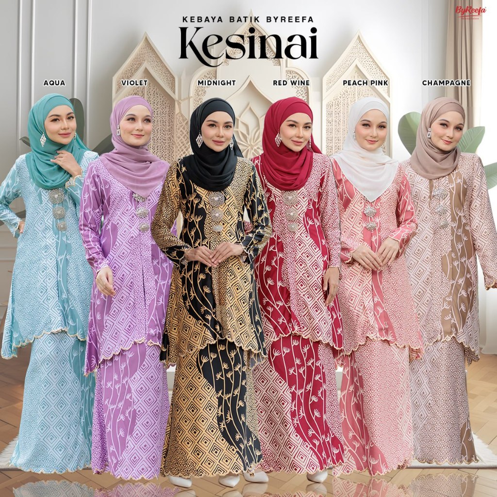 [Raya 2024] Kebaya Batik KESINAI ByReefa Collection | Material Premium ...