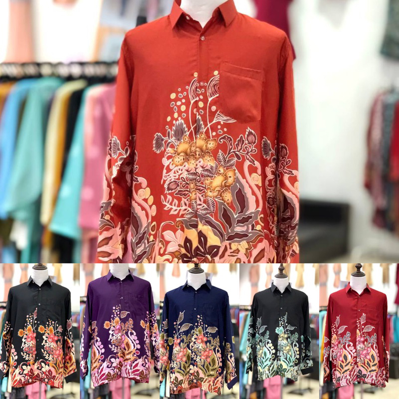 Kemeja Batik Lelaki Corak Batik Malaysia Kemeja Dahlia Shopee Malaysia