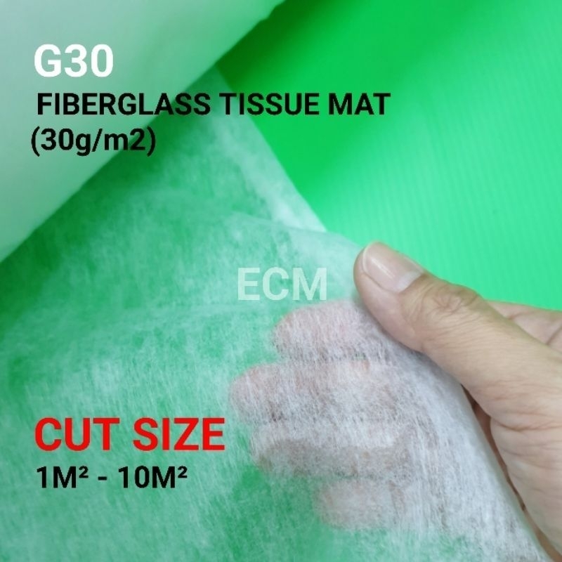 READY STOCK ! (LOOSE CUT SIZE 1M ) FIBERGLASS TISSUE MAT G30 (30GSM ...
