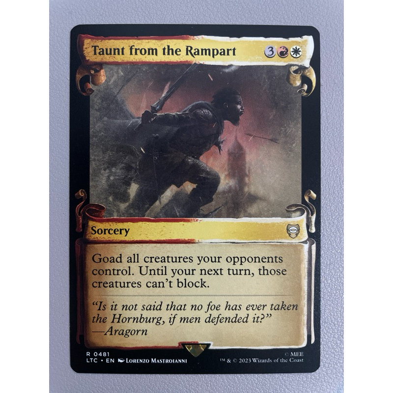 Mtg the lord of the rings ltr r0481 taunt from the rampart scroll