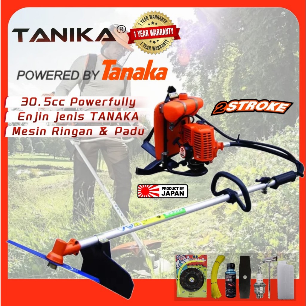 TANAKA Type of Engine TANIKA BG328 Backpack Grass Cutter Brush Cutter ...