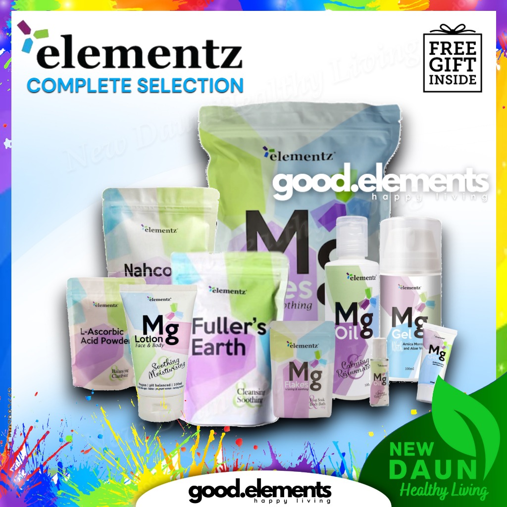 Elementz Complete Set Magnesium Oil, Mg Gel, Mg Lotion, Mg Flakes; Mg