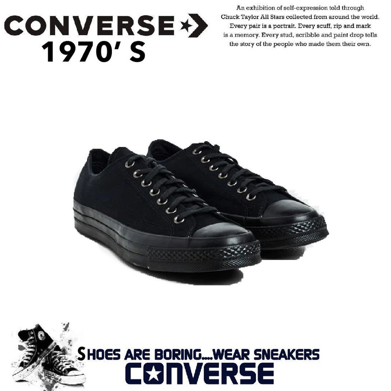 School Converse Classic All Star Canvas All Black Shoes / Kasut Sekolah ...