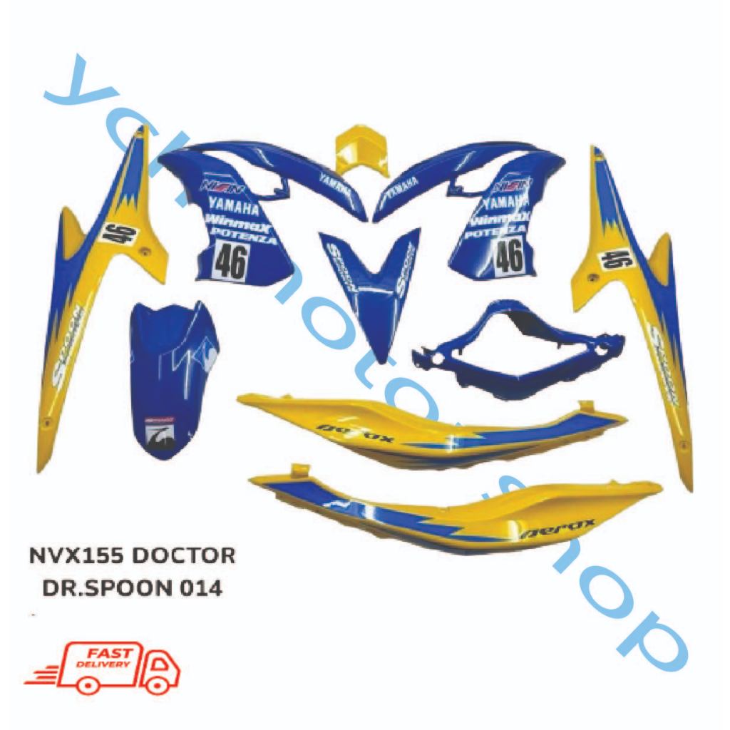 Yamaha Nvx Nvx 155 Nvx155 Aerox 155 Aerox155 V1 Oem Body Cover Set Sticker Stripe Siap Tampal