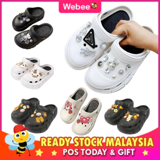 READY STOCK💝WEBEE Women's DIY Sandal Women Shoes Kasut Wanita Rubber Shoe SD 1341 003 MCD RIBBON SBERRY BEAR KAW DIAMOND