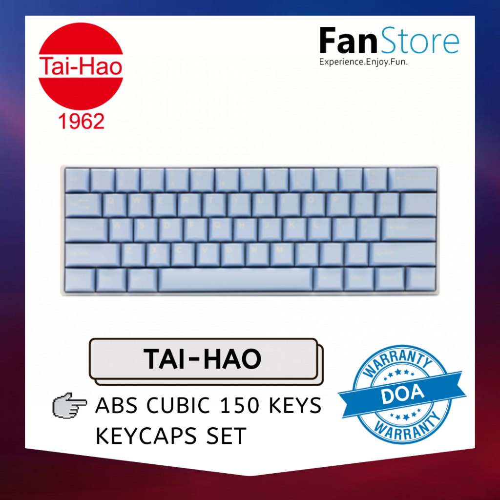 FANSTORE TAI-HAO ABS Cubic 150 Keys Double Shot Keycaps Set - Blue ...