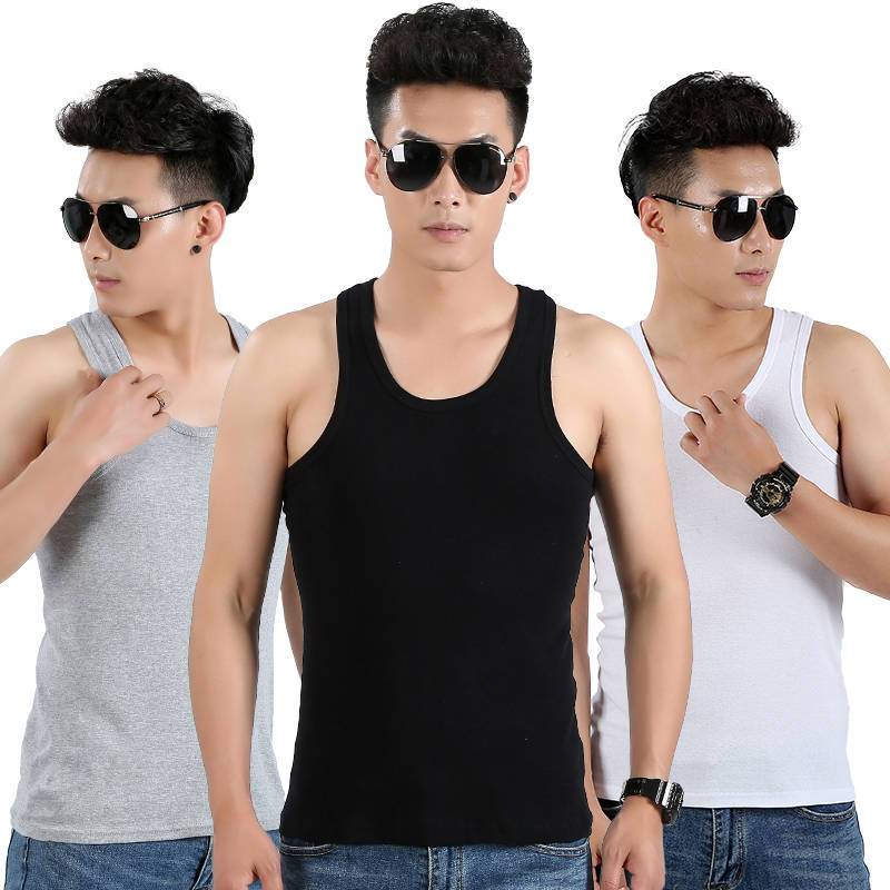 Men Adult Plain Singlet Tank Top Sleeveless Cool Airy Breathable ...