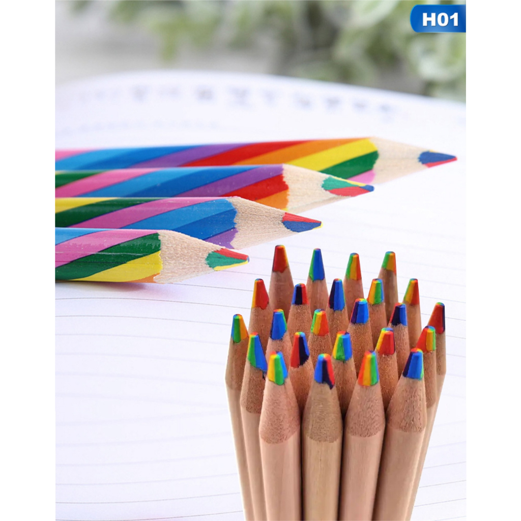 4 Color 7 Color Concentric Rainbow Color Pencil Writing Drawing ...