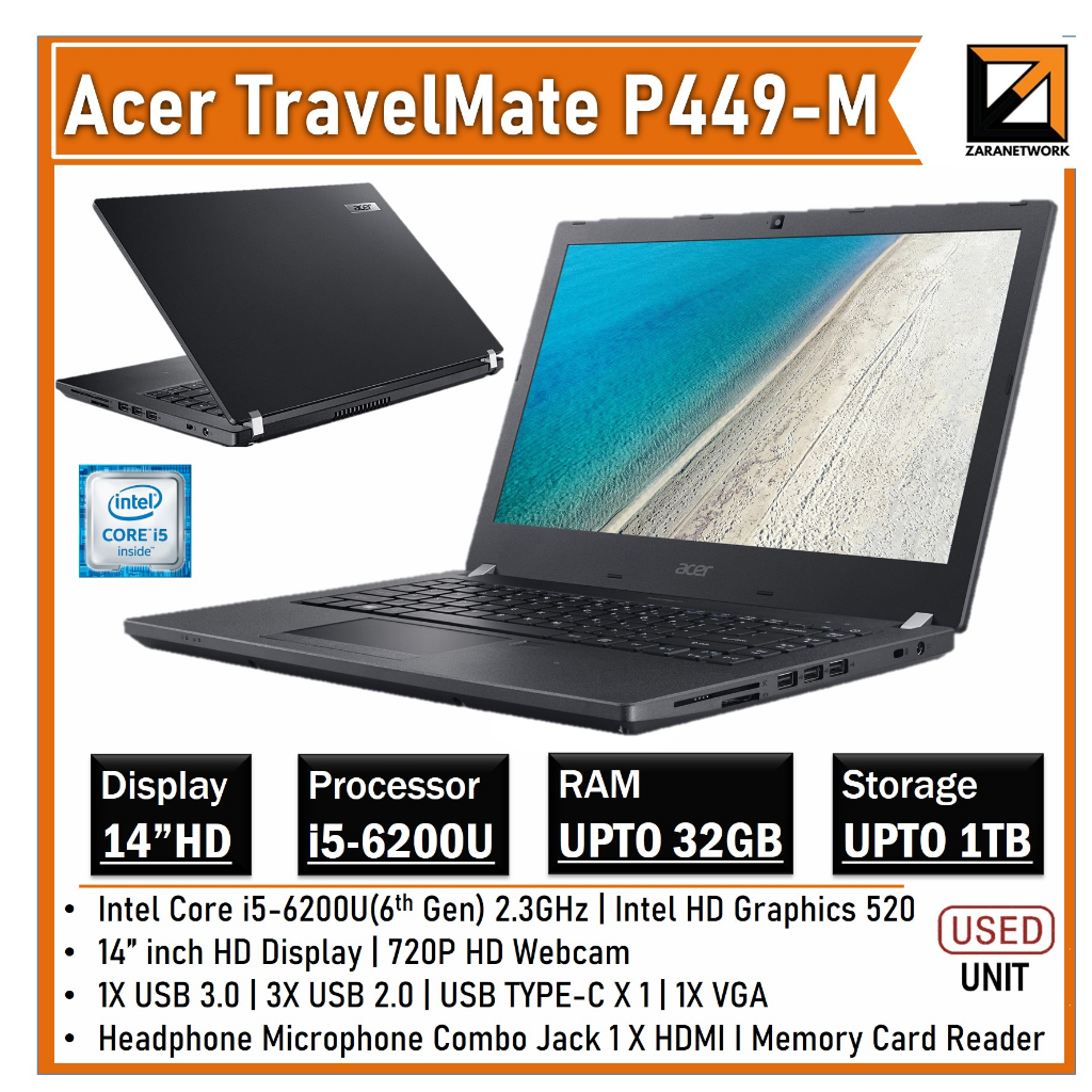 ACER TravelMate N19Q7 / P449-M (1 YEAR WARRANTY T&C) Core i5 (6th/10th ...