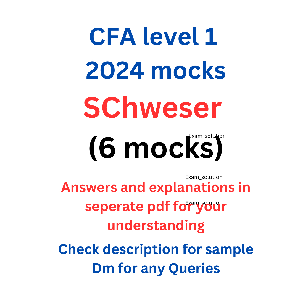 cfa level 1 2024 schweser mocks | Shopee Malaysia