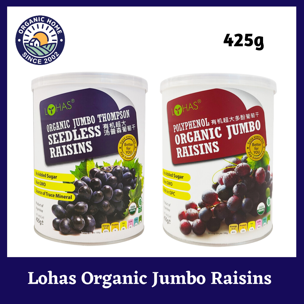 Lohas Organic Raisins (Jumbo Thompson Seedless Raisins / Polyphenol